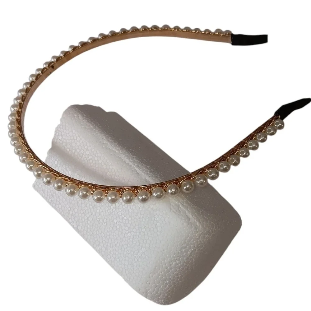 Elegant Pearl Beaded Headband - Chic Boho Bridal Fairy Wedding‎ Hair Accessory